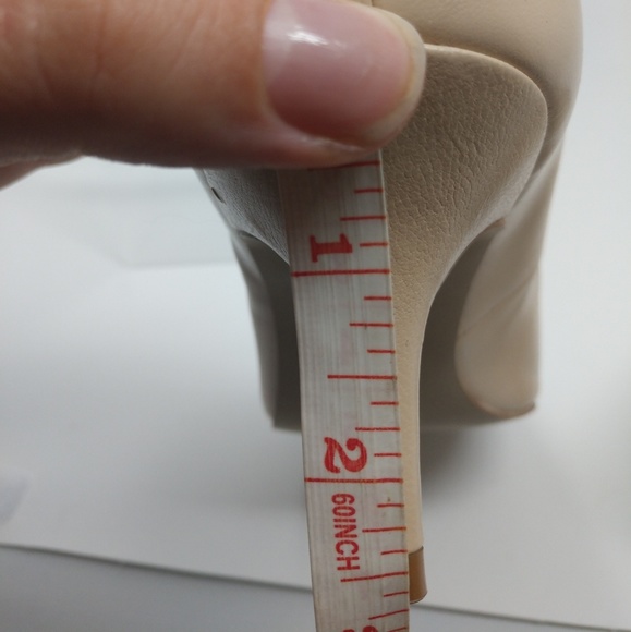 TAHARI Womens Nude Beige Leather Peep Toe Heel 8 - Picture 5 of 8